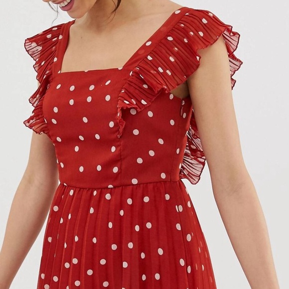 Polka dot dress, length 53, chest 21, waist 19 - Picture 3 of 4